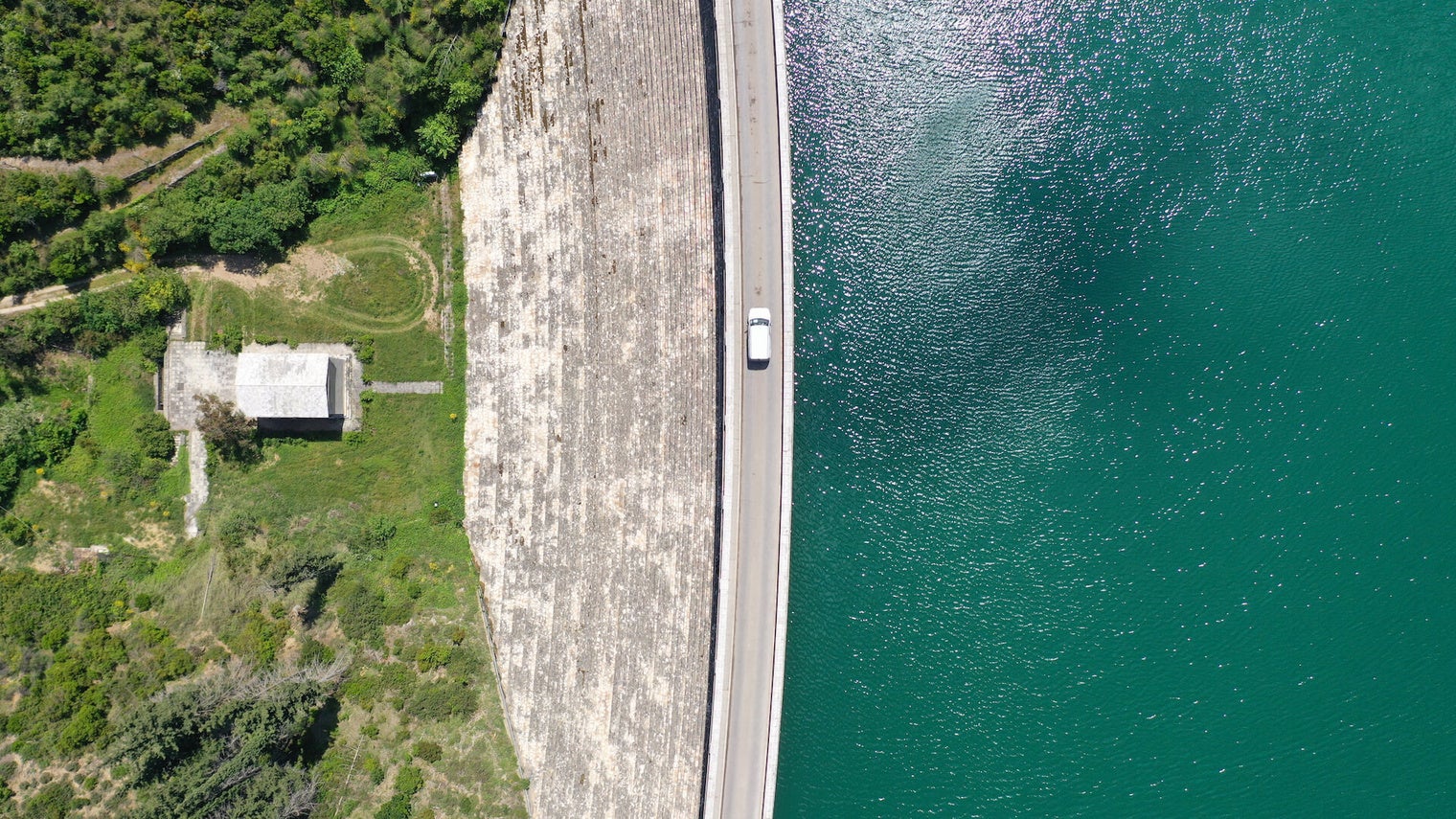 Aerial view of hydroelectric project