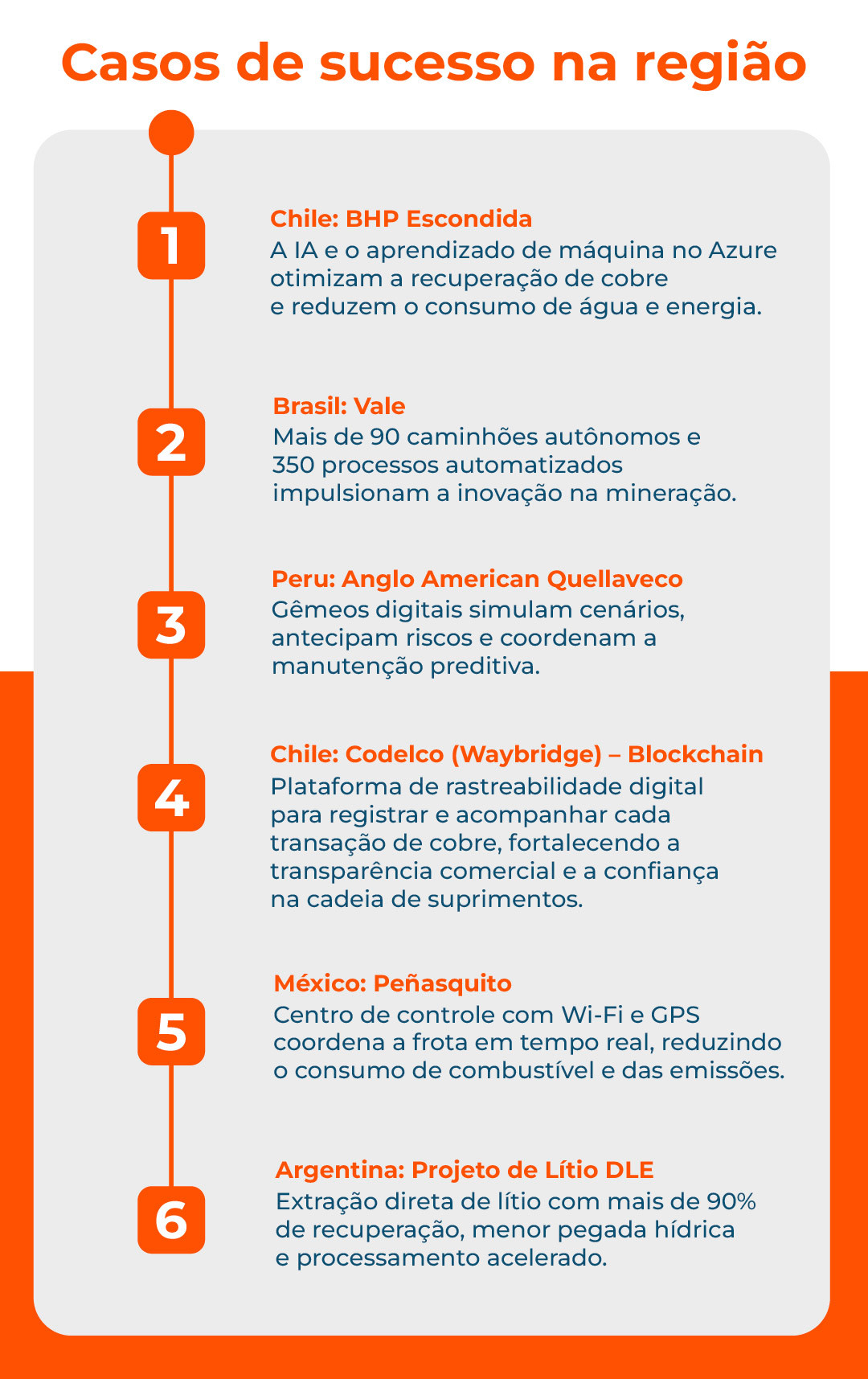 Infografico sobre casos de sucesso na regiao