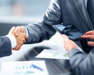 Business men shaking hands