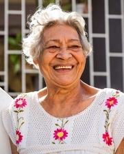 Elderly woman smiling 