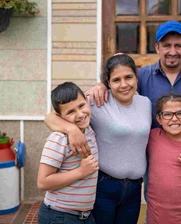 A Colombian family in their house