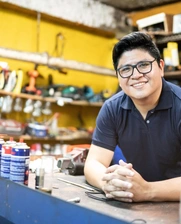 A man in his mechanical shop
