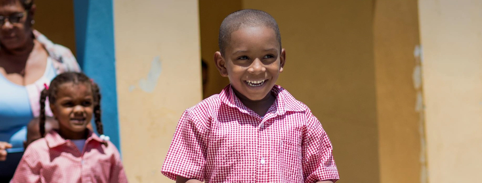 Two african-american children smiling
