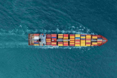 A cargo ship