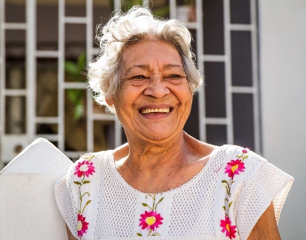 Elderly woman smiling 