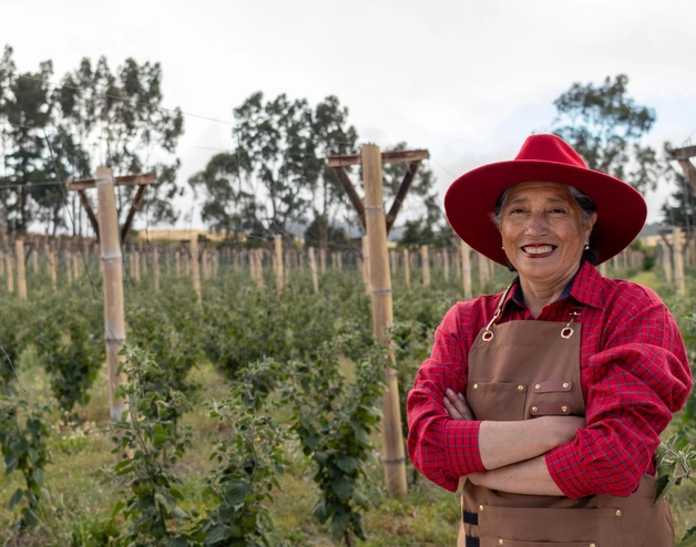 Imagen de una trabajadora del campo ecuatoriana trabajando.