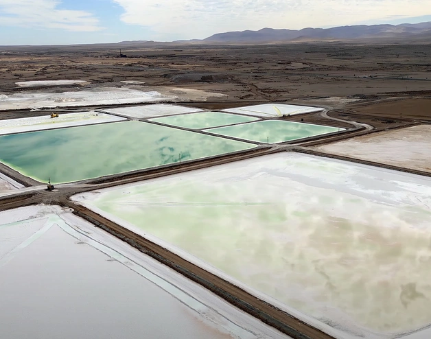 Industrial evaporation ponds used in critical minerals mining in Latin America and the Caribbean