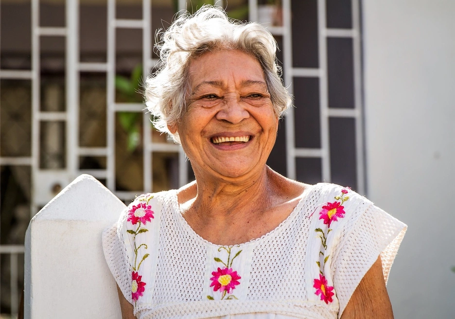 Elderly woman smiling 