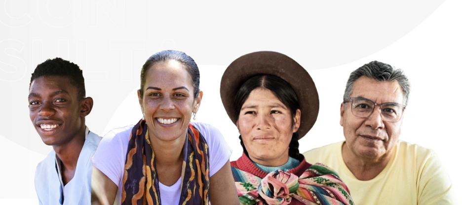 Image showing a group of four members of the Latin American and the Caribbean people