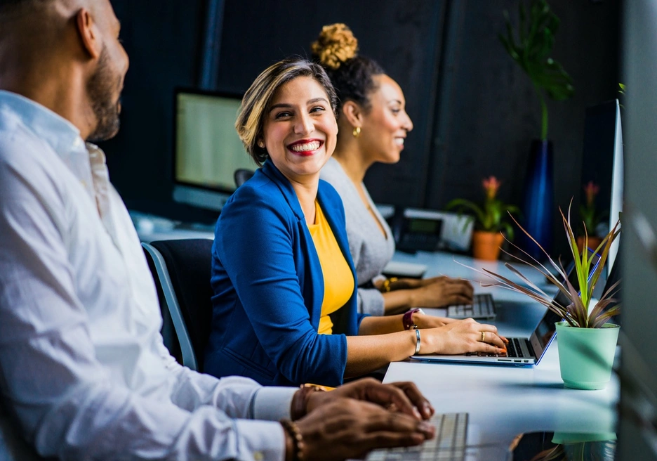 woman working on laptop