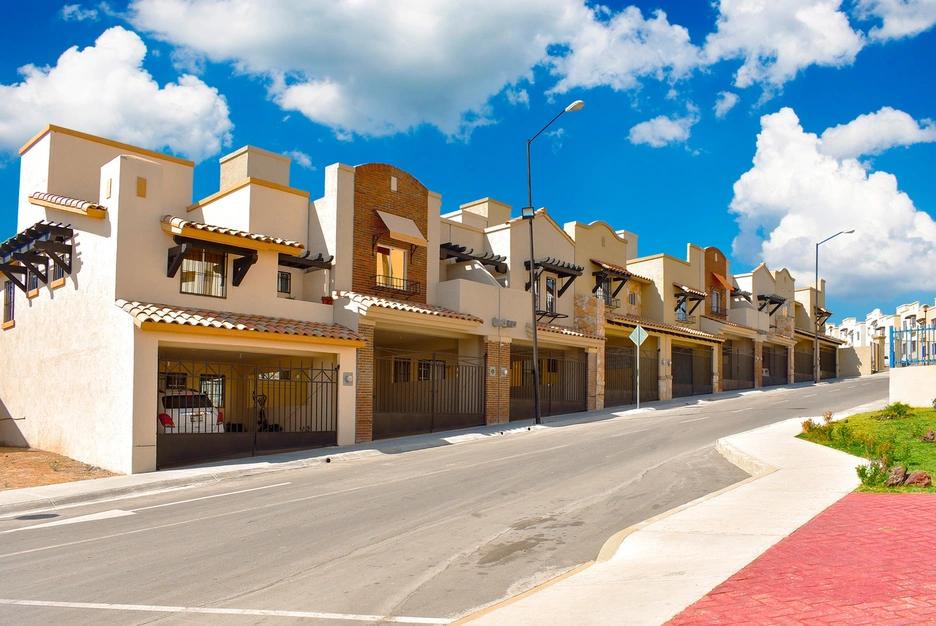 Row of houses in Mexico
