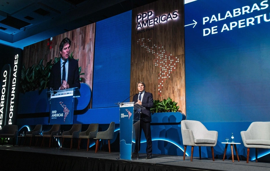 man giving a presentation on stage