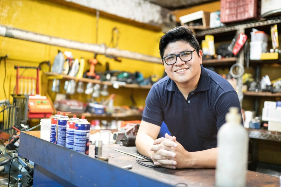 A man in his mechanical shop