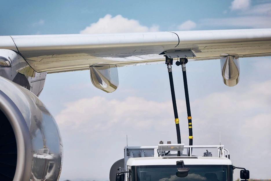 Image of an airplane loading fuel